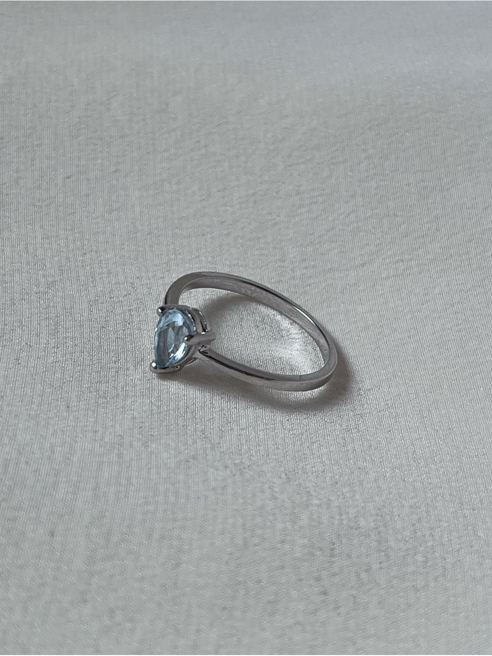 Sterling Silver Teardrop Blue Topaz Ring - Picture 2 of 8